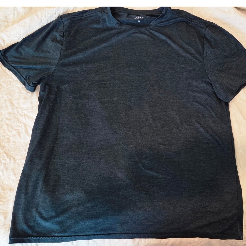 Quince Performance Crew Neck Tee Short Sleeve Blue Grey Activewear XL - Picture 6 of 8